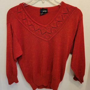 Panter Women's Sweater Size S Red Sparkling